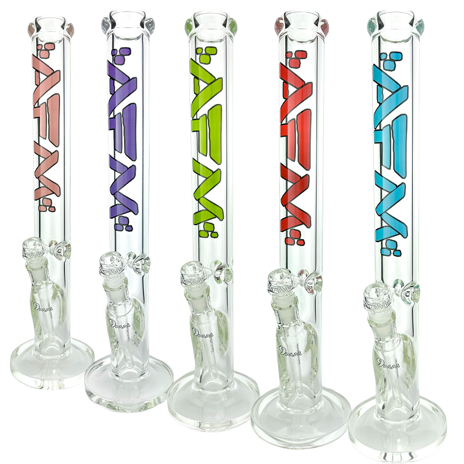 18" AFM Lightbeam Clear Glass 9mm Straight Tube Bong