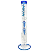 18" AFM Ripper Double Arm Perc Glass Straight Tube Bong