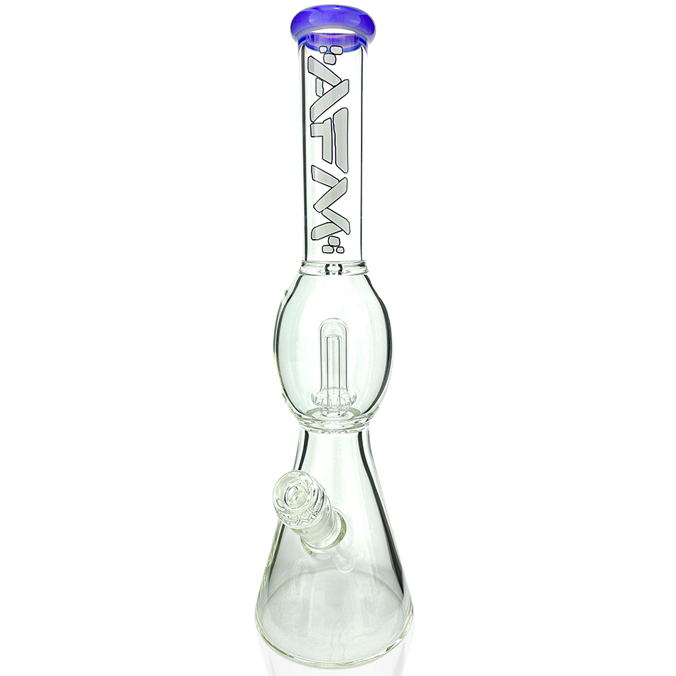 18" AFM Glass Flying Saucer Color Lip Glass Beaker Bong