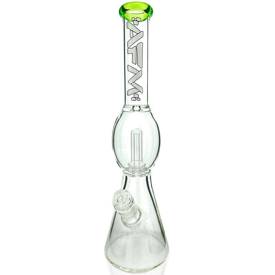 18" AFM Glass Flying Saucer Color Lip Glass Beaker Bong