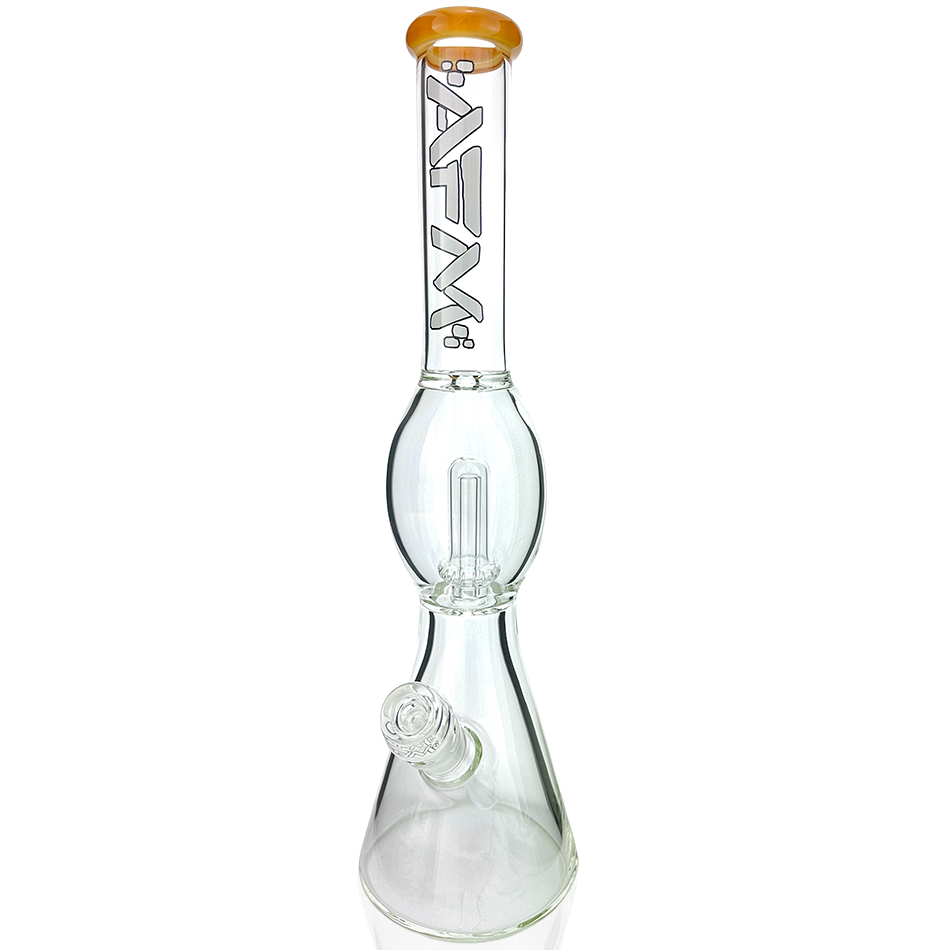 18" AFM Glass Flying Saucer Color Lip Glass Beaker Bong