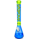 18" AFM Pulsar Color Glass Beaker Bong - Ink Blue/ Lime