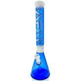18" AFM Pulsar Color Glass Beaker Bong - Ink Blue/ Ivory