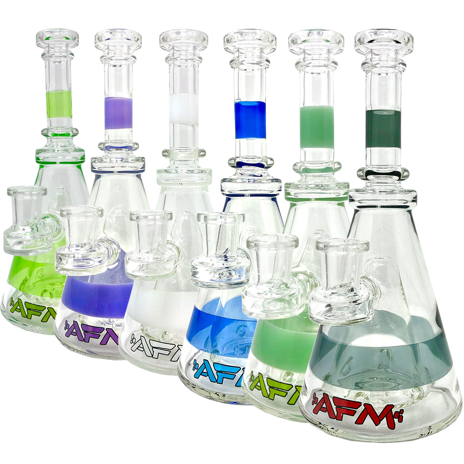 8" AFM Pyramid Clear Glass Dab Rig