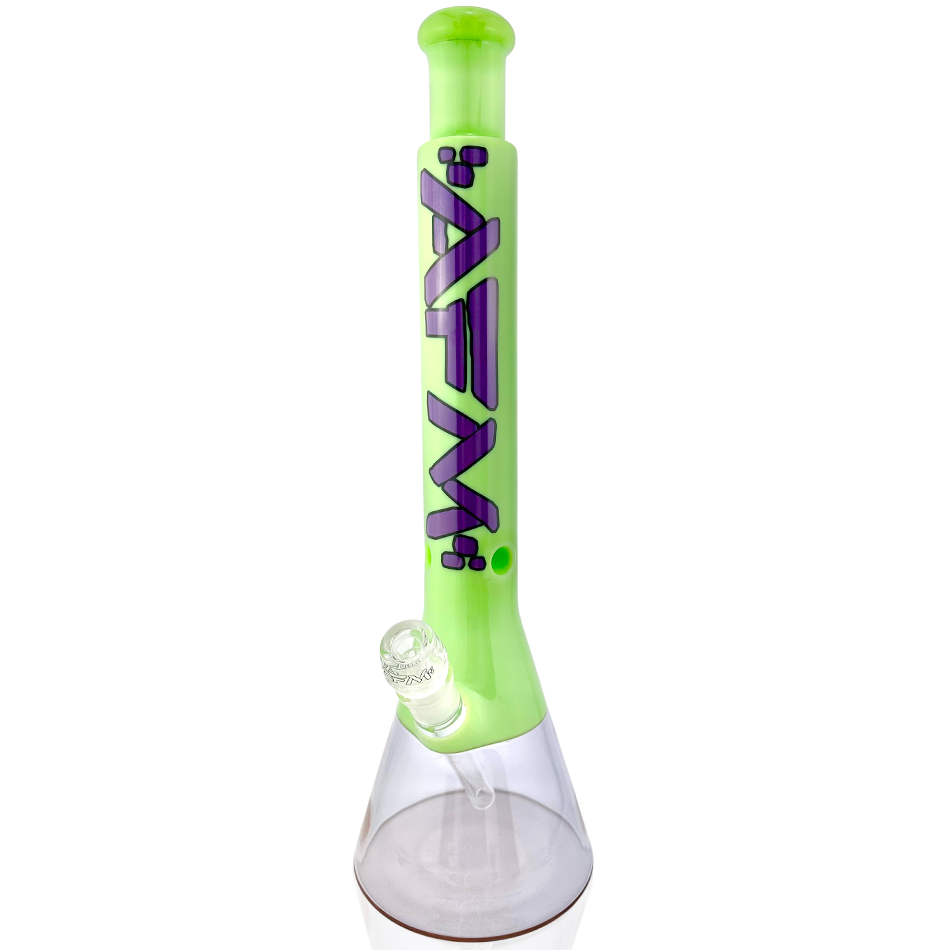 18" AFM Quasar Glass Beaker Bong - Slime/ Purple