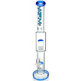 18" AFM Glass Daisy Double Perc Straight Tube Bong