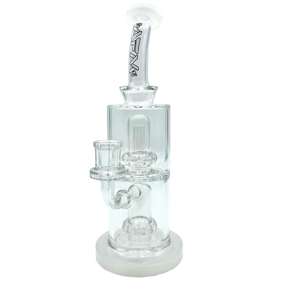 9" AFM UFO Double Perc Glass Dab Rig