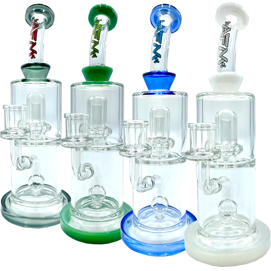 10" AFM Dot Double Perc Glass Dab Rig