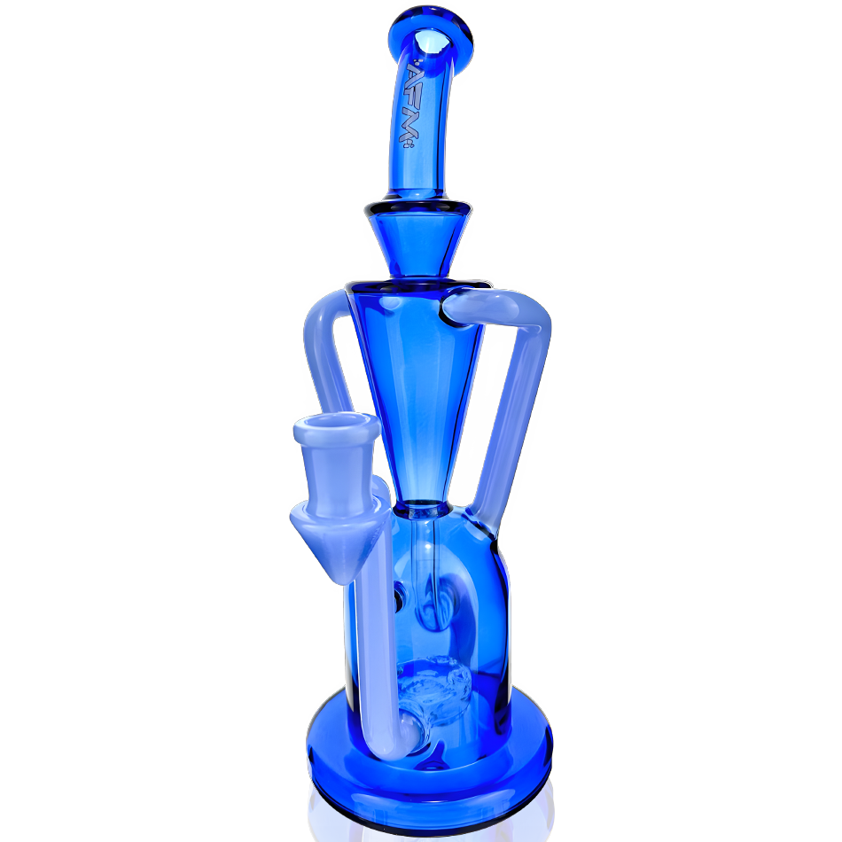 9" AFM Poppy Color Glass Recycler Dab Rig