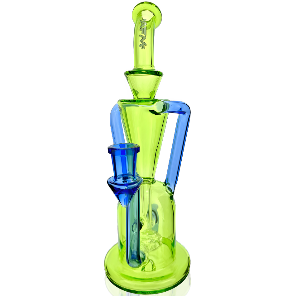 9" AFM Poppy Color Glass Recycler Dab Rig