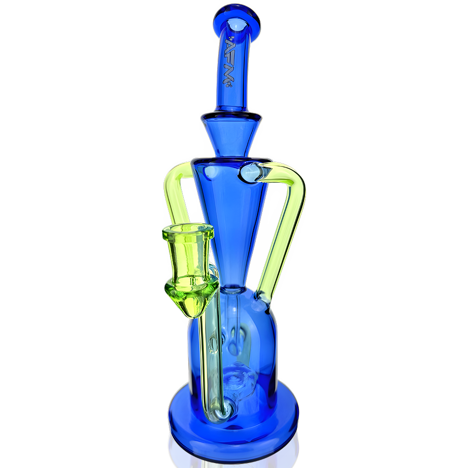 9" AFM Poppy Color Glass Recycler Dab Rig