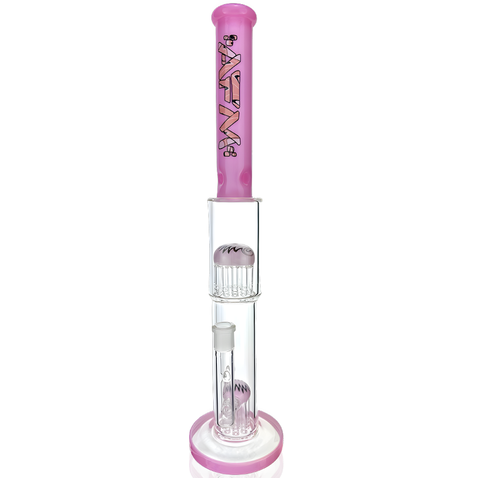 19" AFM Double Hitter Reversal Glass Straight Tube Bong