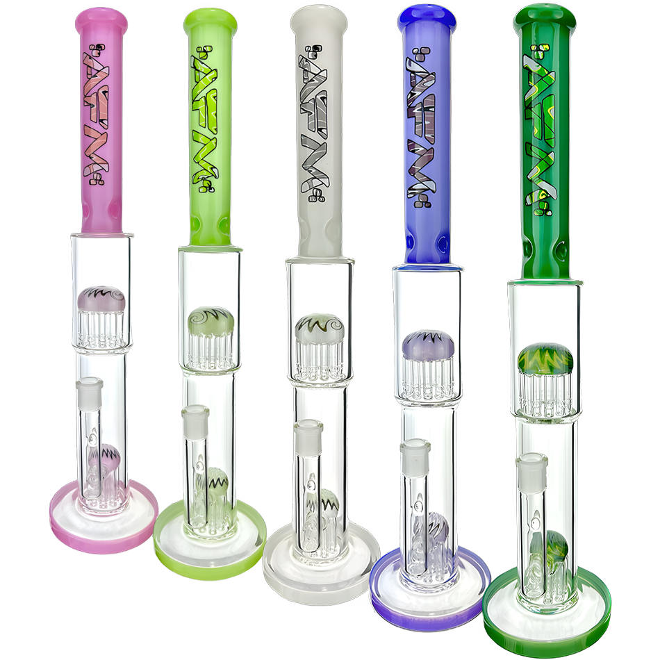 19" AFM Double Hitter Reversal Glass Straight Tube Bong