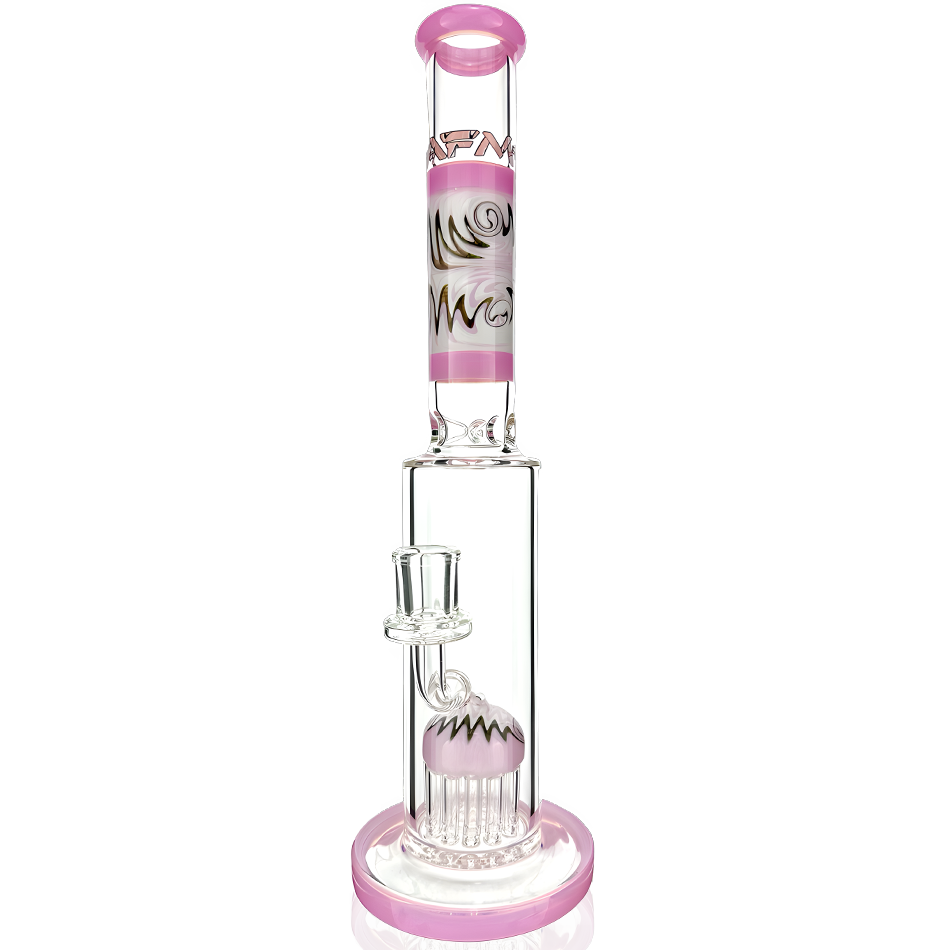 14" AFM Glass Reversal Arm Perc Glass Straight Tube Bong