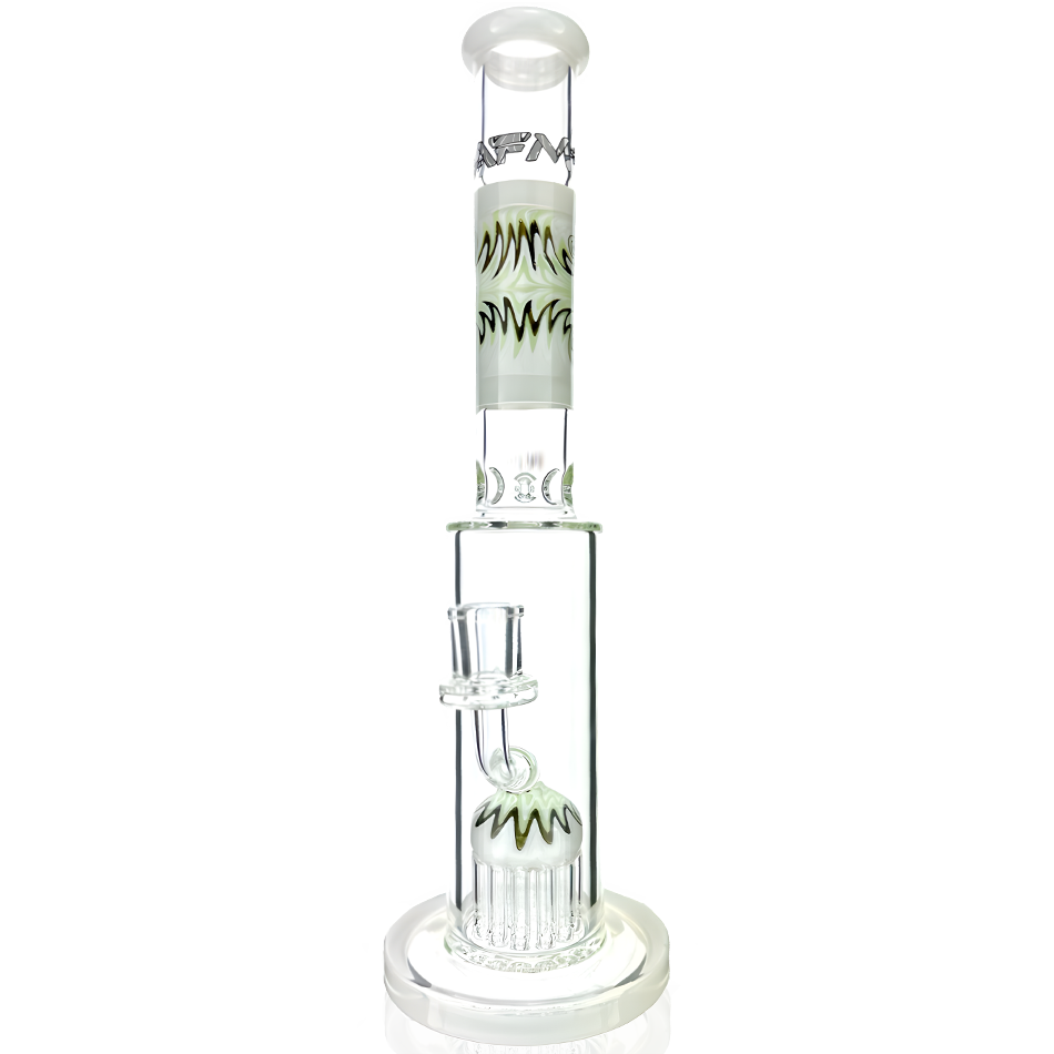 14" AFM Glass Reversal Arm Perc Glass Straight Tube Bong