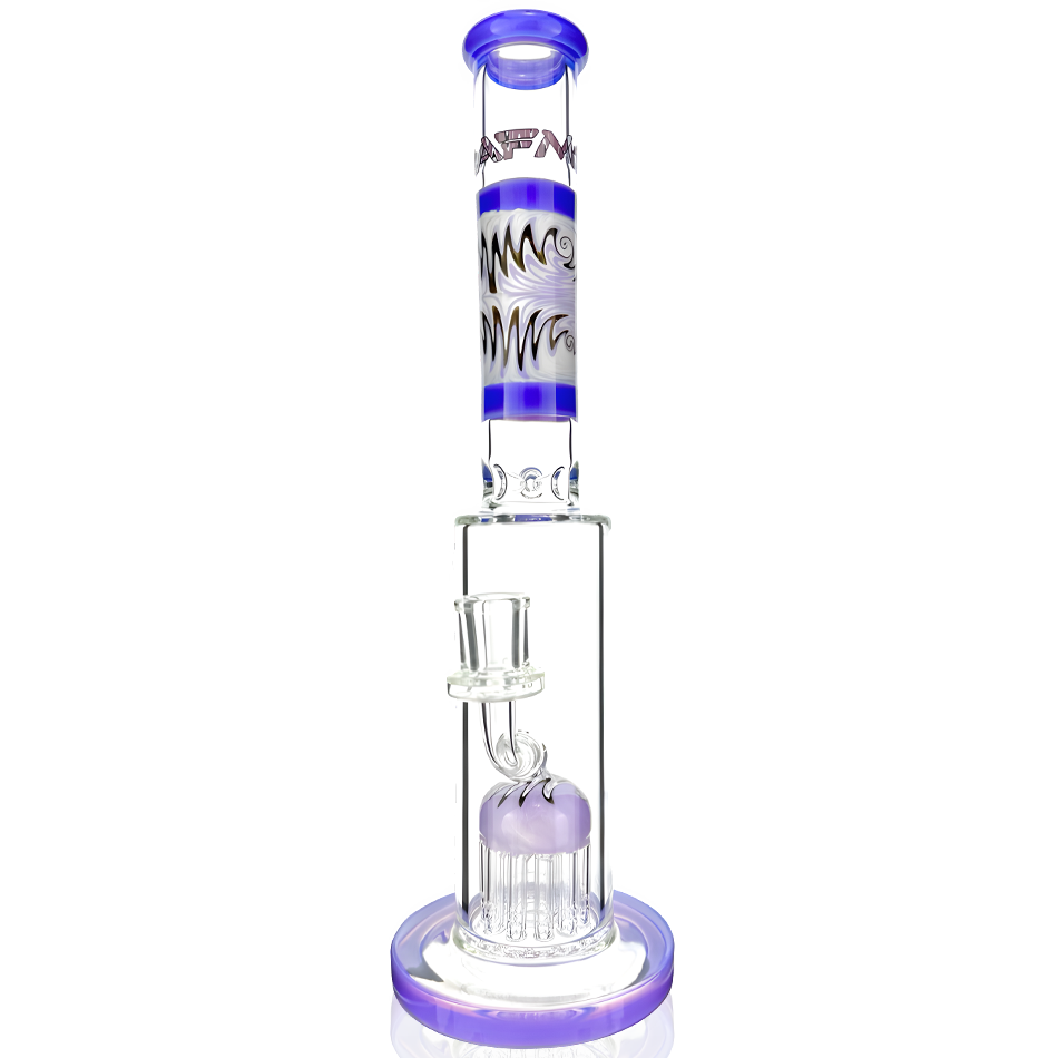 14" AFM Glass Reversal Arm Perc Glass Straight Tube Bong