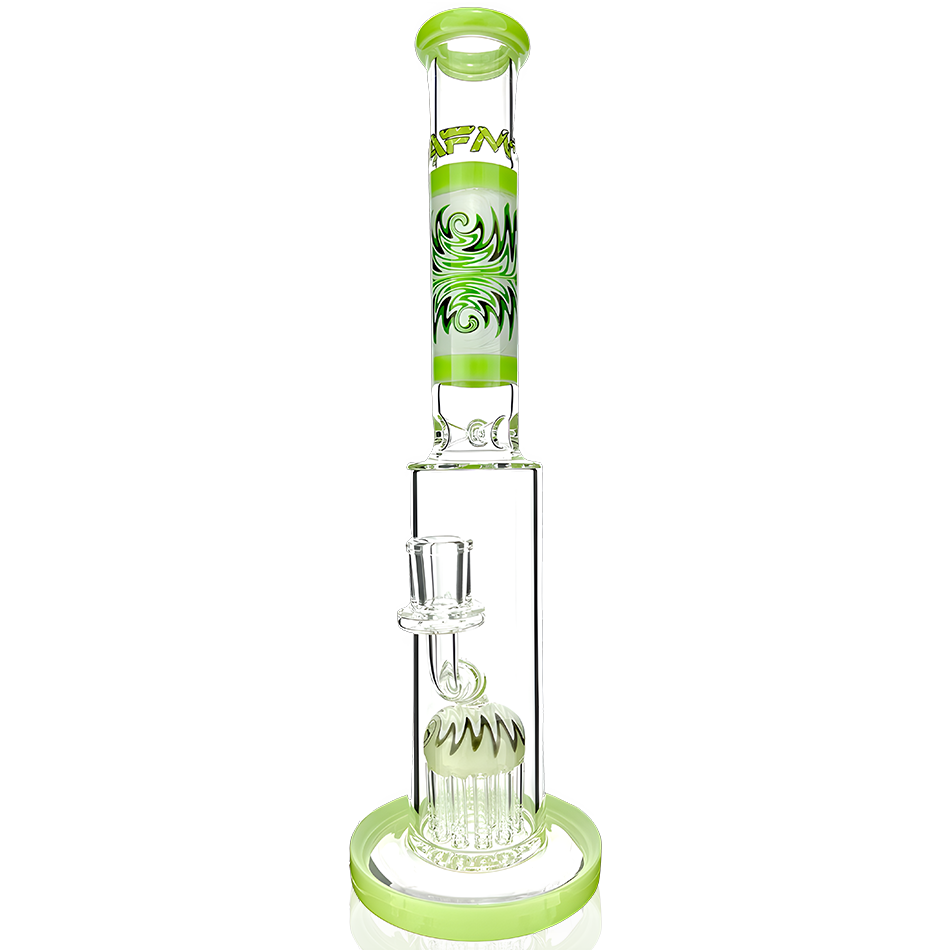 14" AFM Glass Reversal Arm Perc Glass Straight Tube Bong