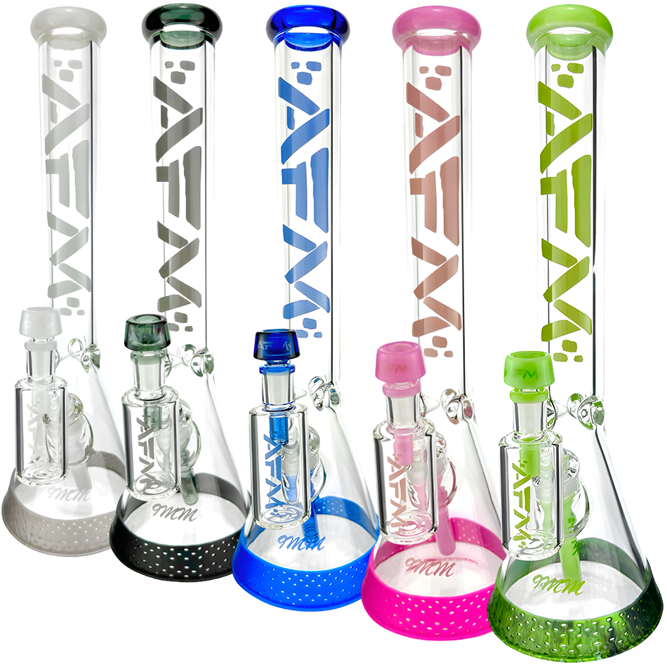 18" AFM Symphony 9mm Glass Beaker Bong Bundle