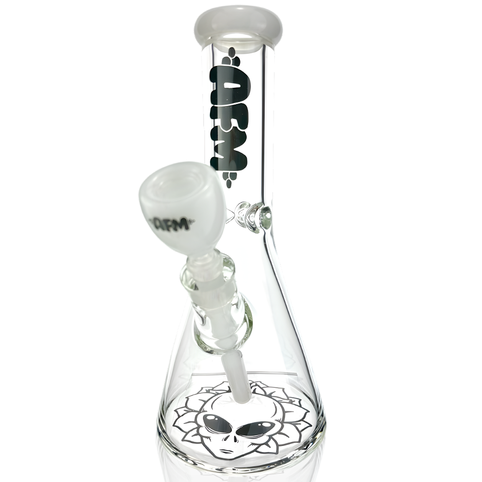 12" AFM Chubbi Beaker Clear Colored Lip Beaker Bong + Dry Catcher Bundle