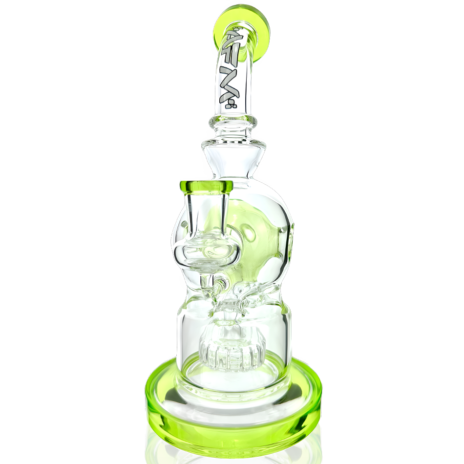 9" AFM Swiss Shower-head Perc Glass Dab Rig + Quartz Banger & Carb Cap Bundle