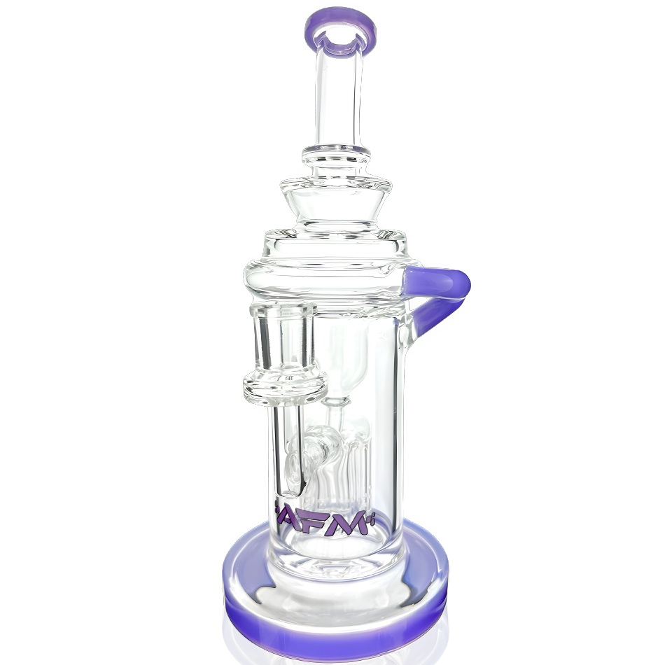 10" AFM Glass Power Station Color Lip Glass Recycler Dab Rig