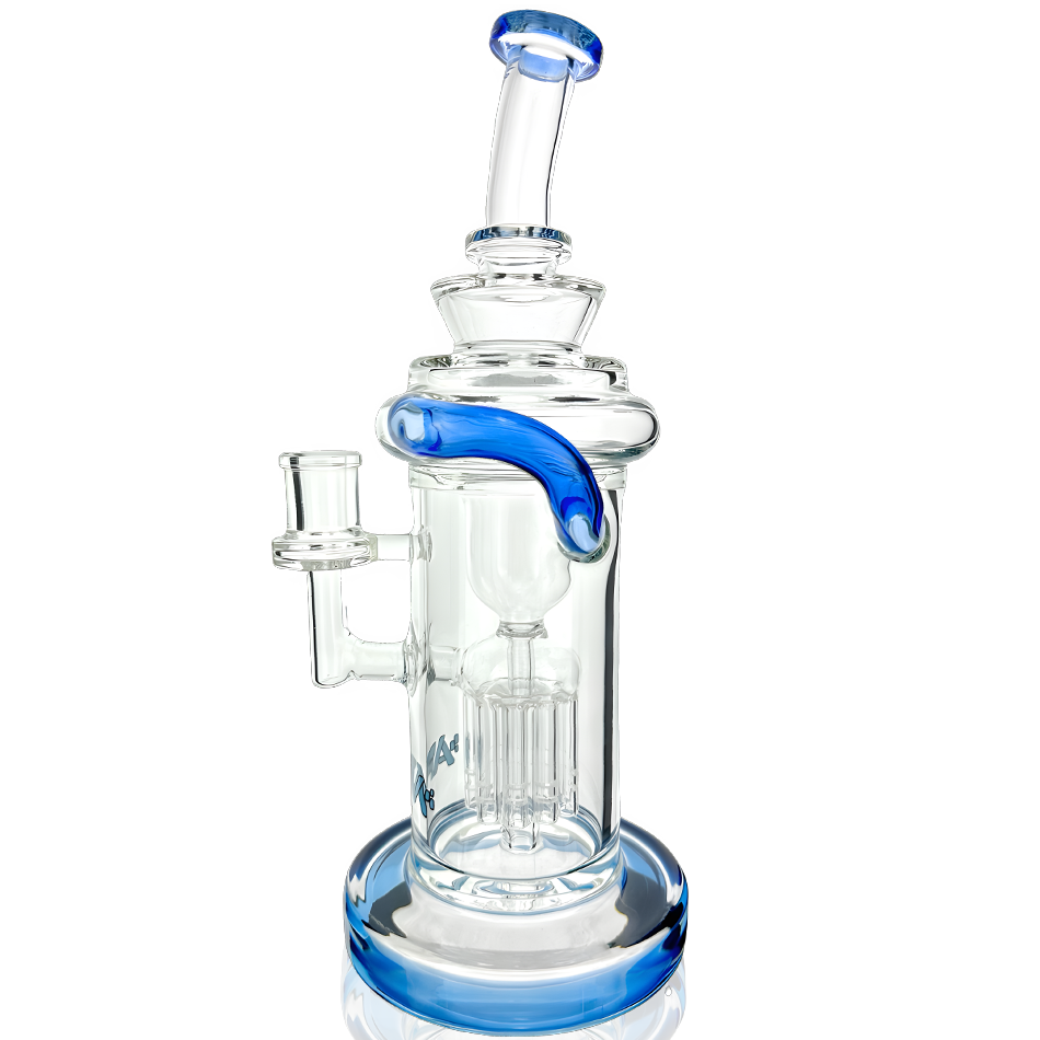 10" AFM Glass Power Station Color Lip Glass Recycler Dab Rig