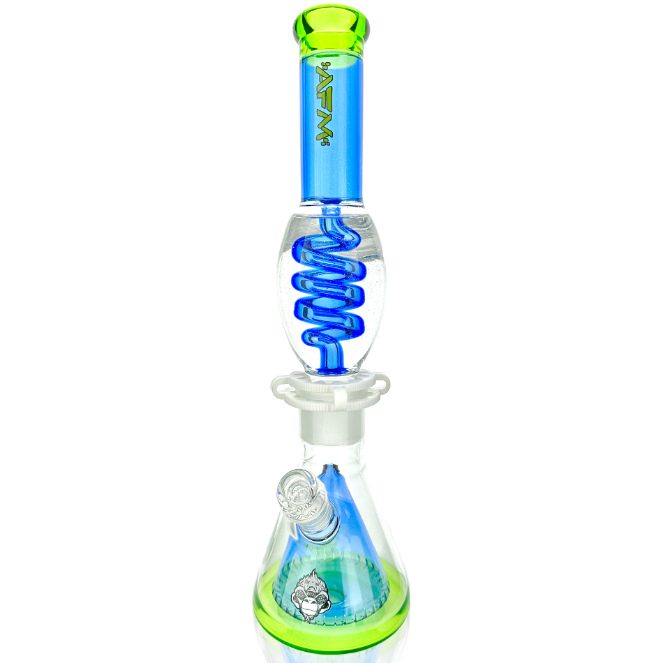 16" AFM Glass UFO Pyramid Glass Freezable Coil Beaker Bong