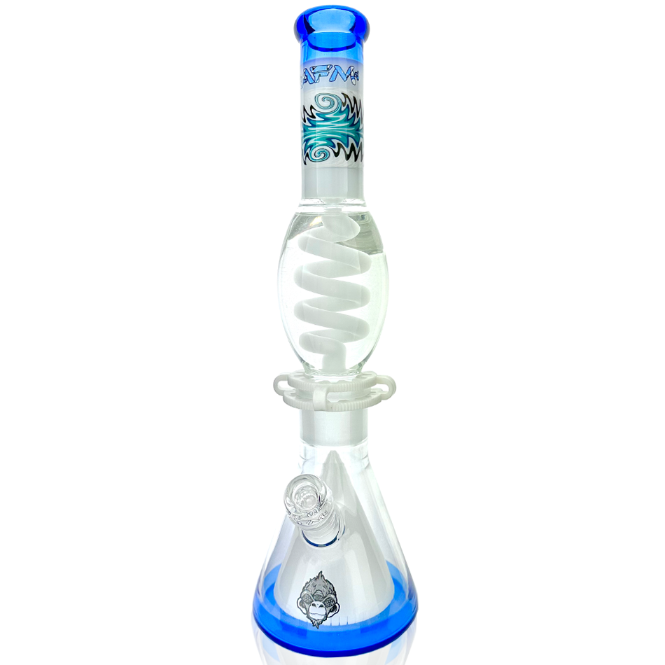 16" AFM Glass Reversal UFO Pyramid Freezable Coil Glass Beaker Bong