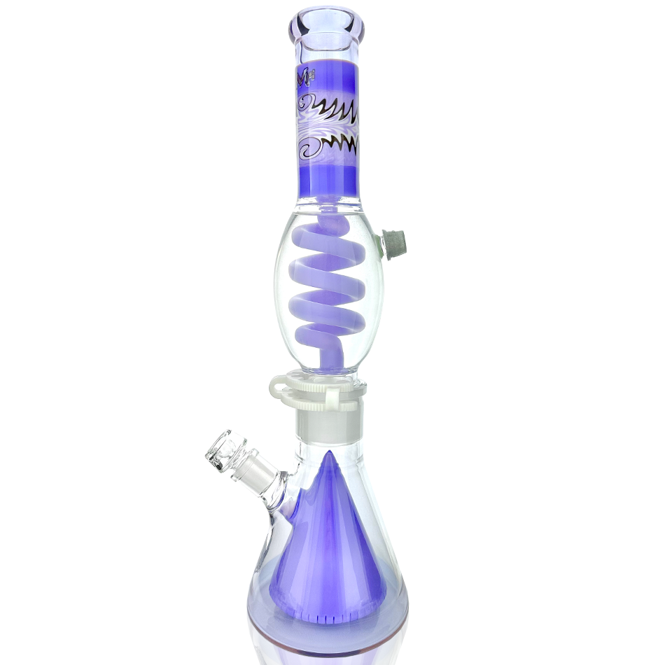 16" AFM Glass Reversal UFO Pyramid Freezable Coil Glass Beaker Bong