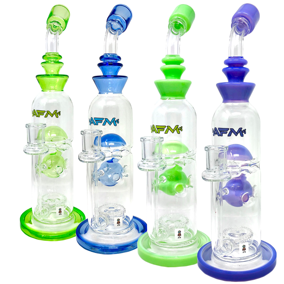 12" AFM Glass Big Swiss Perc Straight Dab Rig