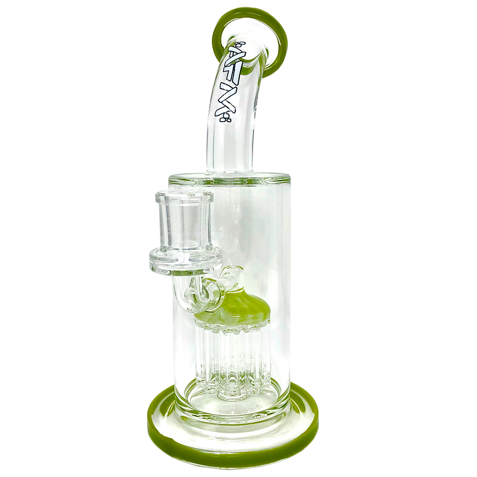 9" AFM Groovy Arm Perc Glass Dab Rig + Quartz Banger & Carb Cap Bundle
