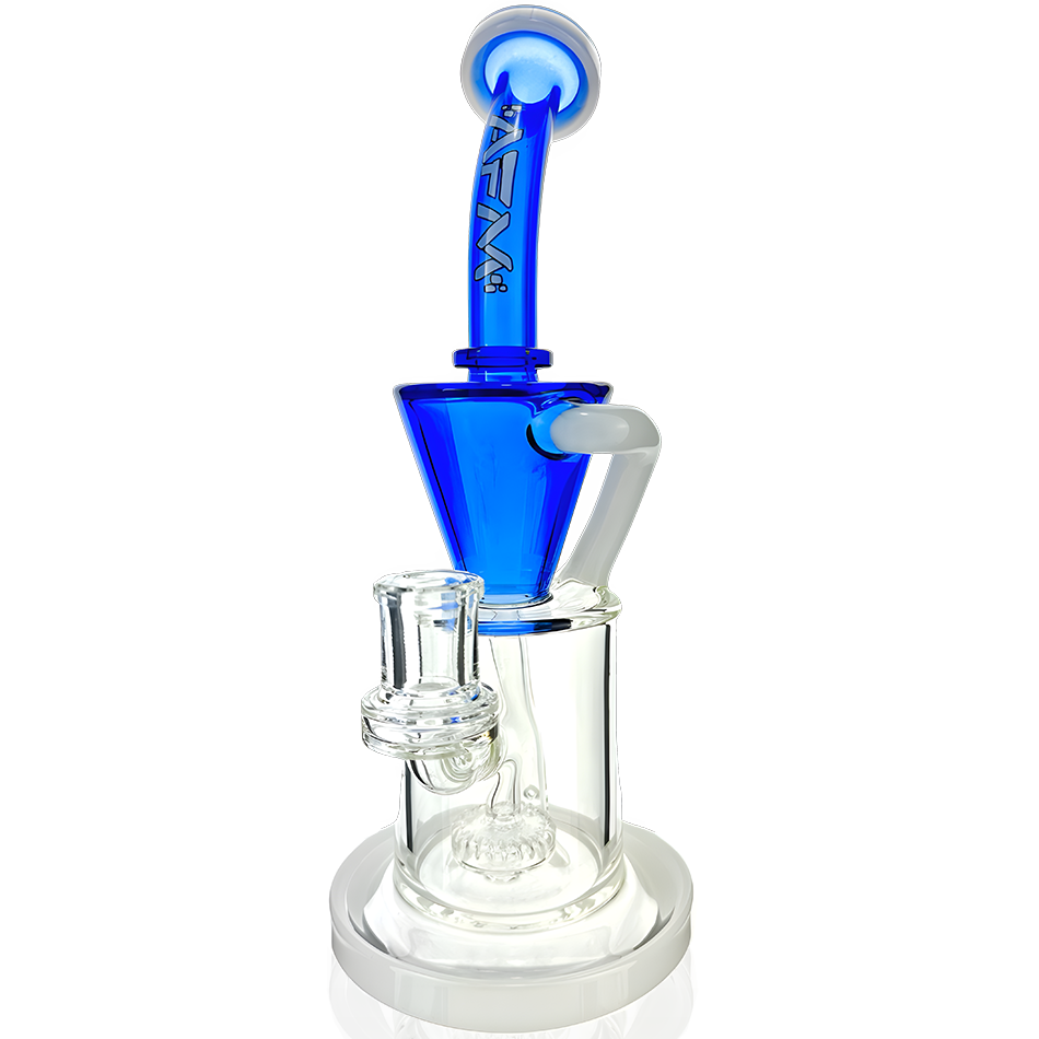 10" AFM Drain Incycler Double Color Dab Rig + Quartz Banger & Carb Cap Bundle