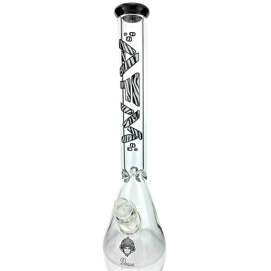 18" AFM Zebra 9mm Glass Beaker Bong