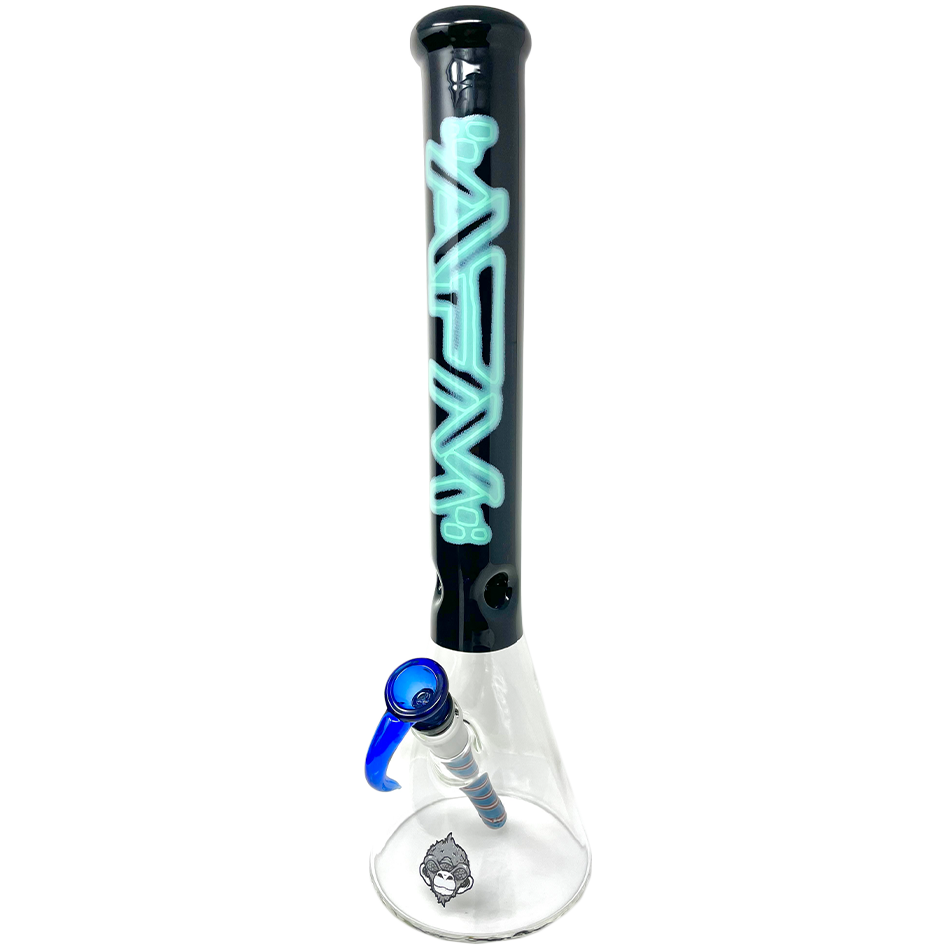 18" AFM Neon Lights Sleeve Glass Beaker Bong