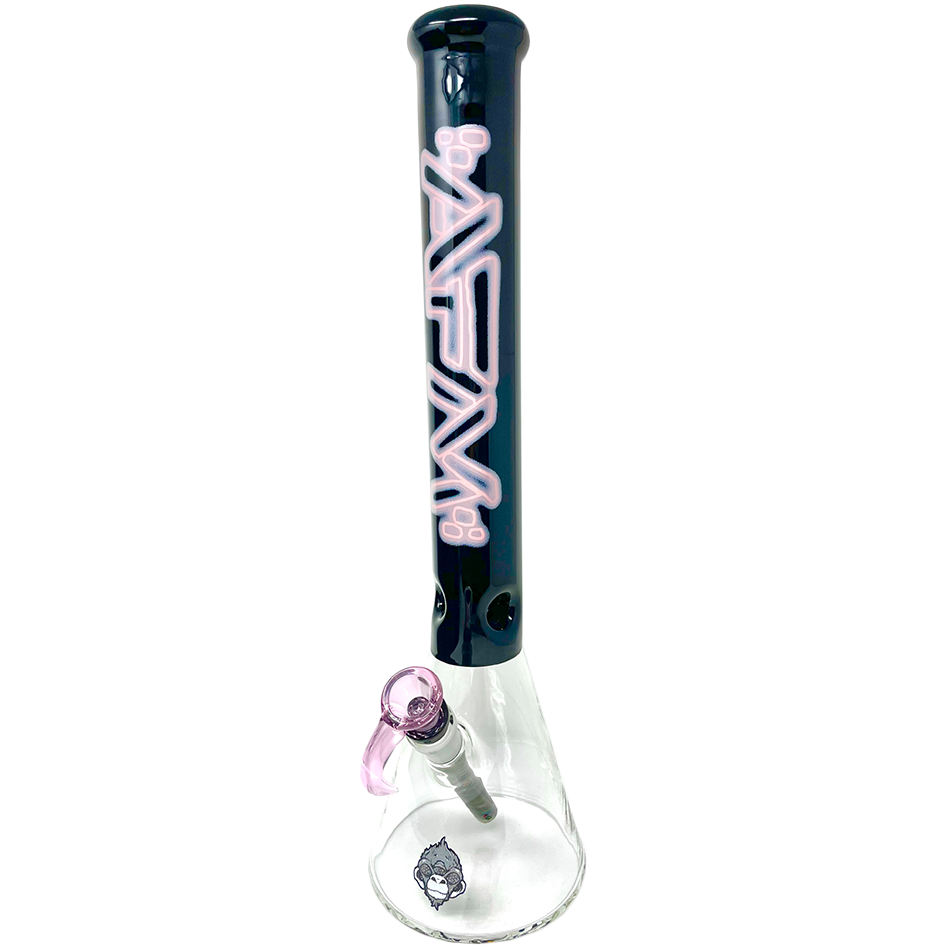 18" AFM Neon Lights Sleeve Glass Beaker Bong