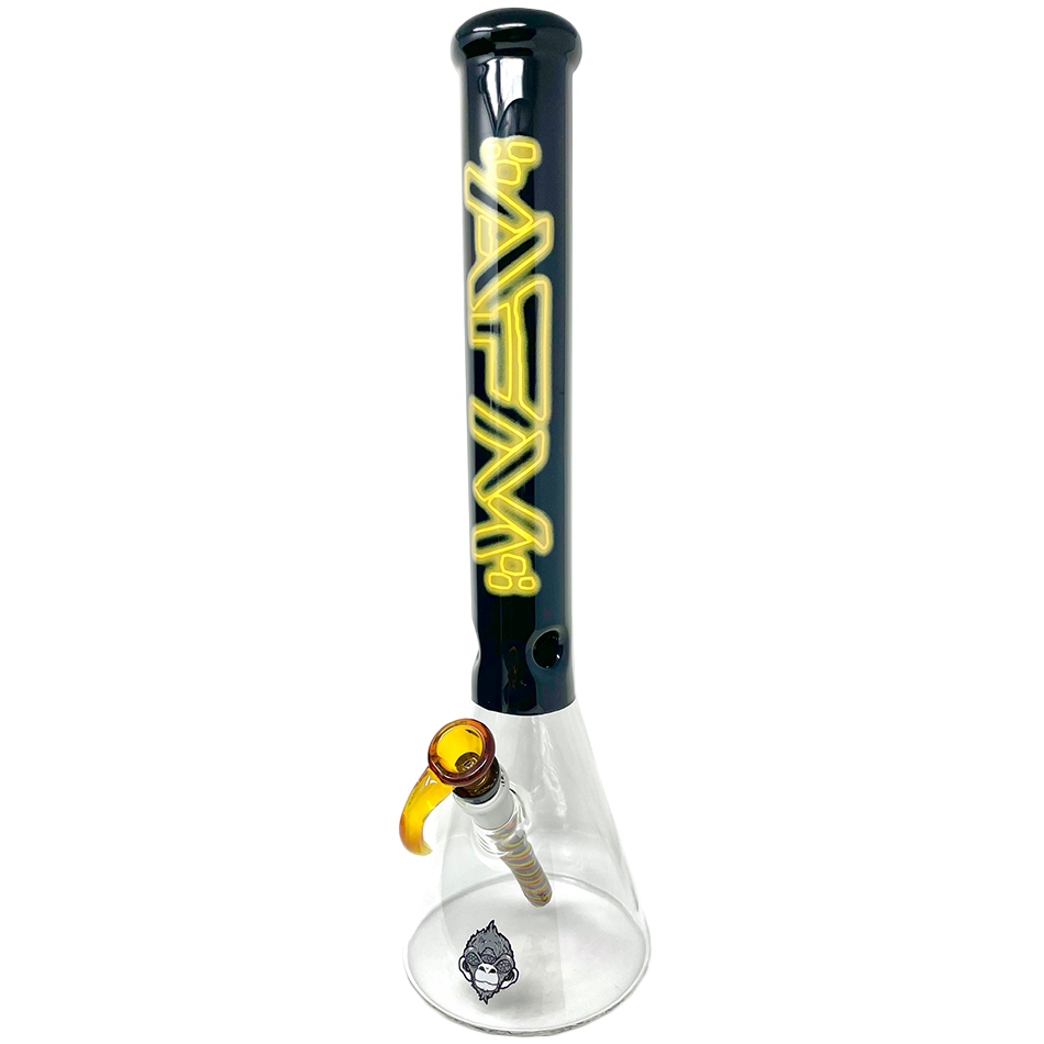 18" AFM Neon Lights Sleeve Glass Beaker Bong