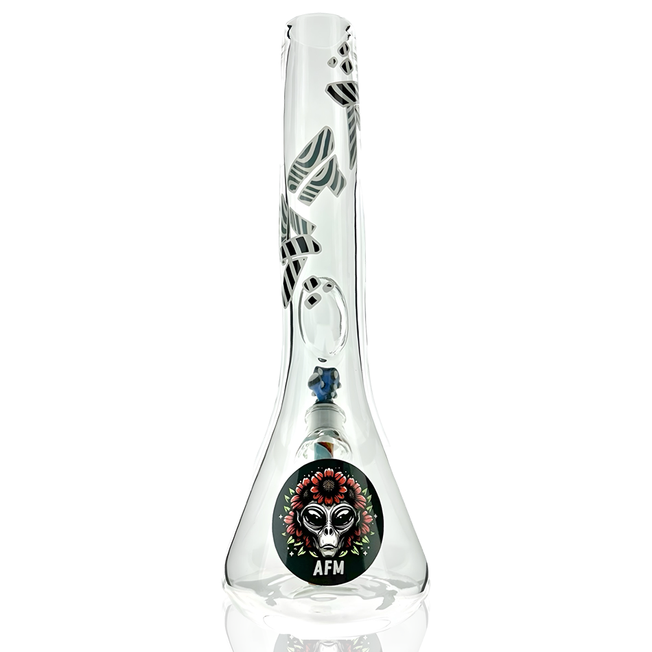 AFM 12" Alien Light Beam Glass Beaker Bundle Set – Borosilicate Water Pipe