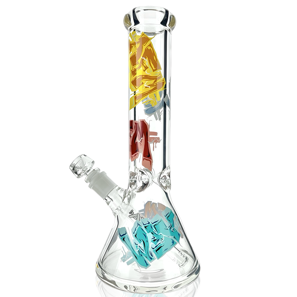 12" AFM Throw Up Graffiti Glass Beaker Bong Set