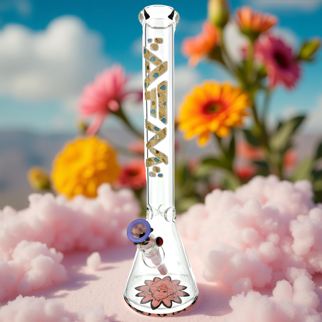 18" AFM Purple Munching Glass Beaker Bong Bundle Set | AFM Smoke