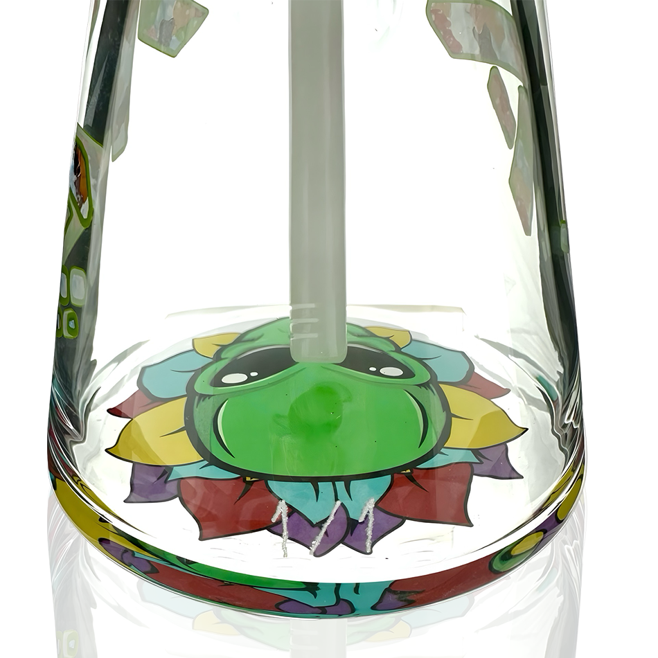 1 of 1 - 12″ AFM Scramble Bears Purple Colored Lip Glass Beaker Bong Set | AFM Smoke
