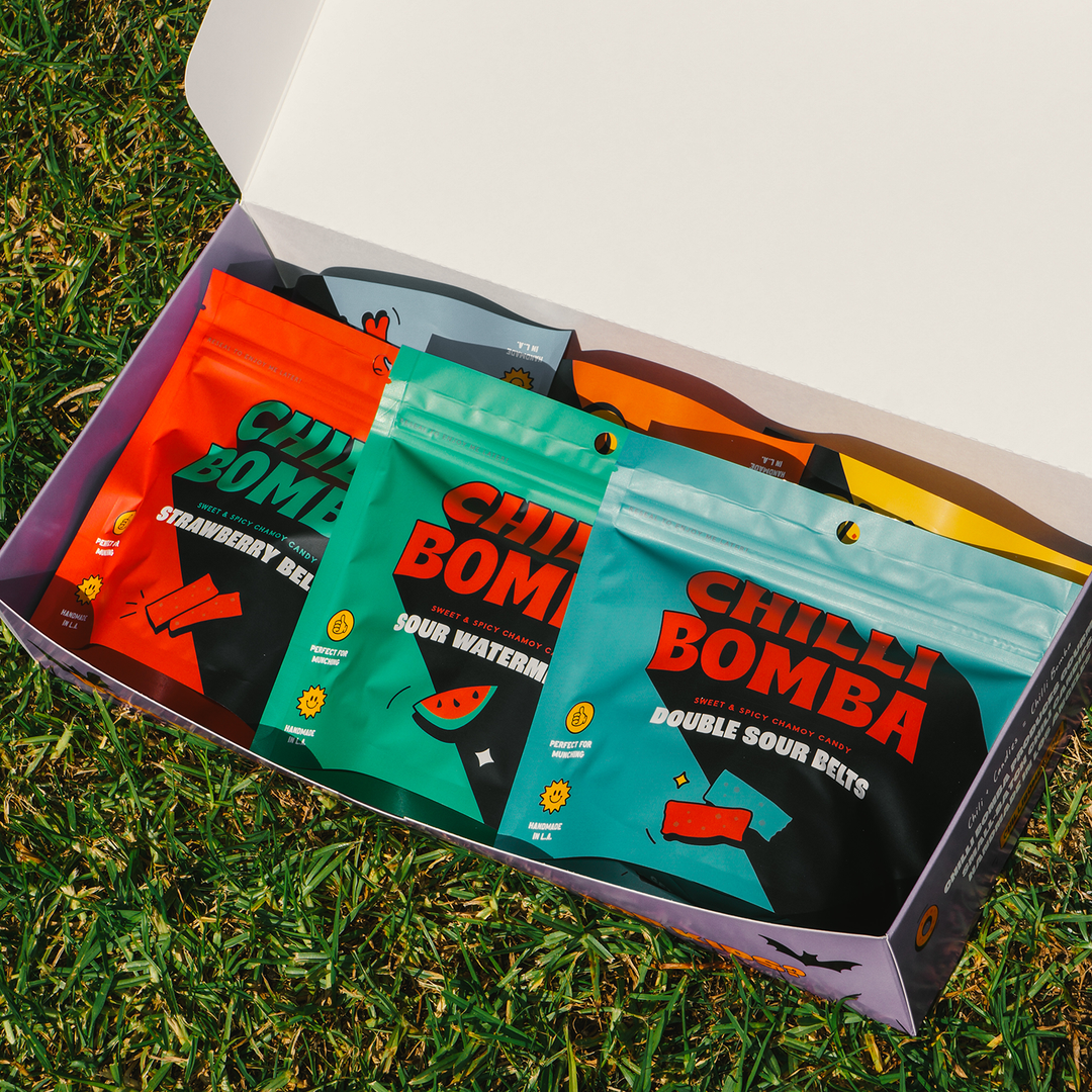 Chilli Bomba Spooky &amp; Spicy Chamoy Candy Mystery Box - 3 or 6 Pack | AFM Smoke