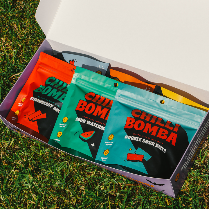 Chilli Bomba Spooky &amp; Spicy Chamoy Candy Mystery Box - 3 or 6 Pack | AFM Smoke