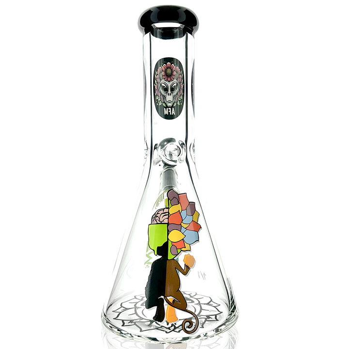 1 of 1 - 12″ AFM Alien Abduction Colored Lip Glass Beaker Bong Set | AFM Smoke