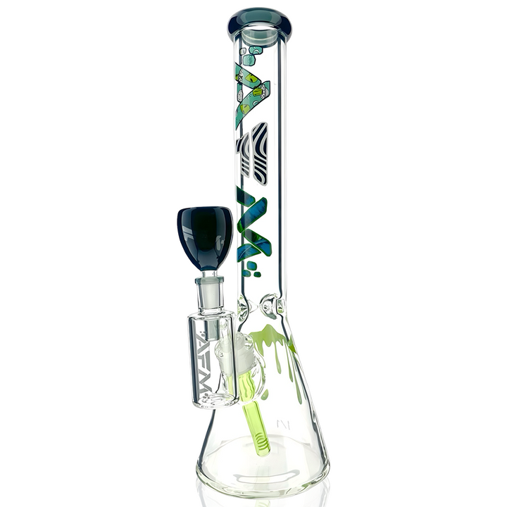 1 of 1 - 18″ AFM Mash Up Colored Lip Glass Beaker Bong Bundle – Full Set | AFM Smoke