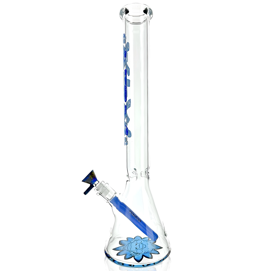 18" AFM Blue Bubbles Glass Beaker Bong Bundle Set
