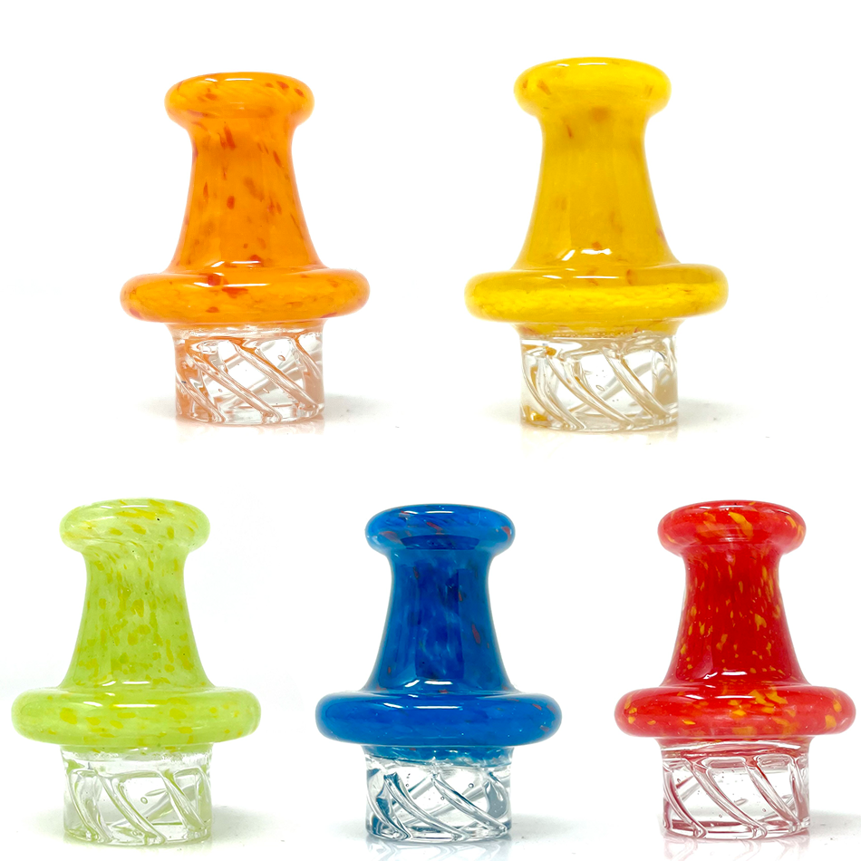 8" Pump Color Glass Recycler Dab Rig + Quartz Banger & Carb Cap Bundle