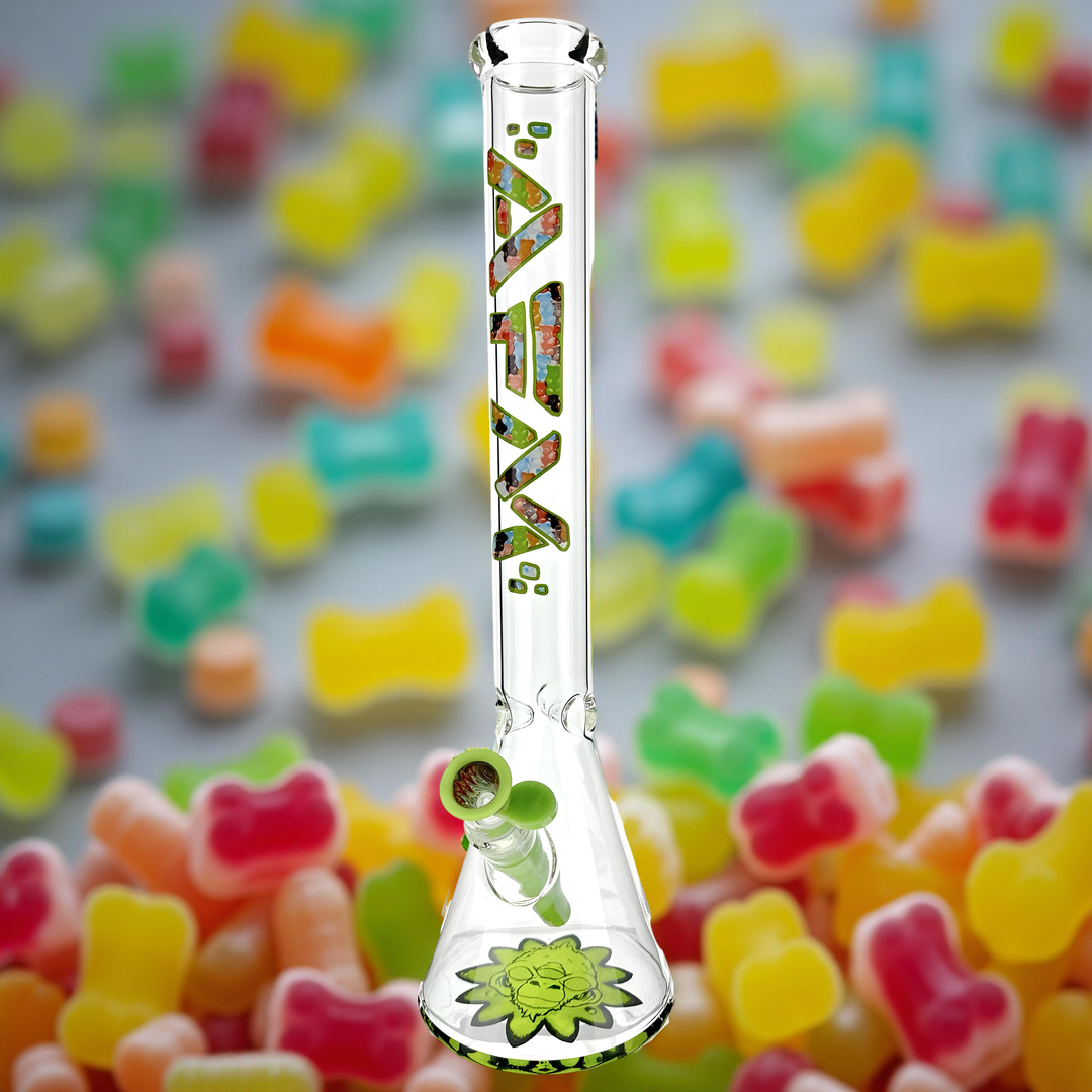 18" AFM Gummy Green Glass Beaker Bong Bundle Set | AFM Smoke