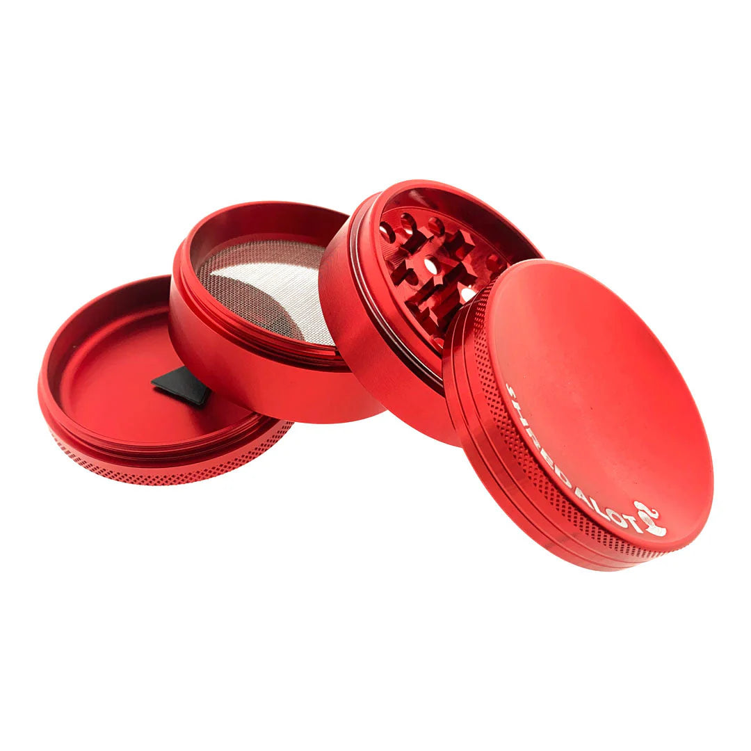 AFM Sir Shredalot 4-Piece Curve Top Metal Herb Grinder – 63mm Aluminum | AFM Smoke