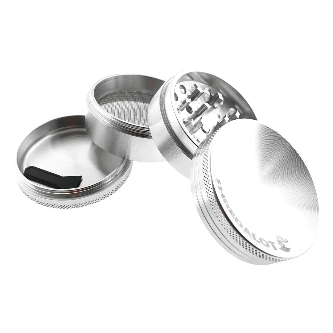 AFM Sir Shredalot 4-Piece Curve Top Metal Herb Grinder – 63mm Aluminum | AFM Smoke