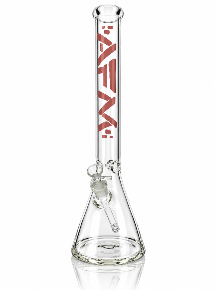 18" AFM Classic Clear Glass Beaker Bong, 5mm Thick